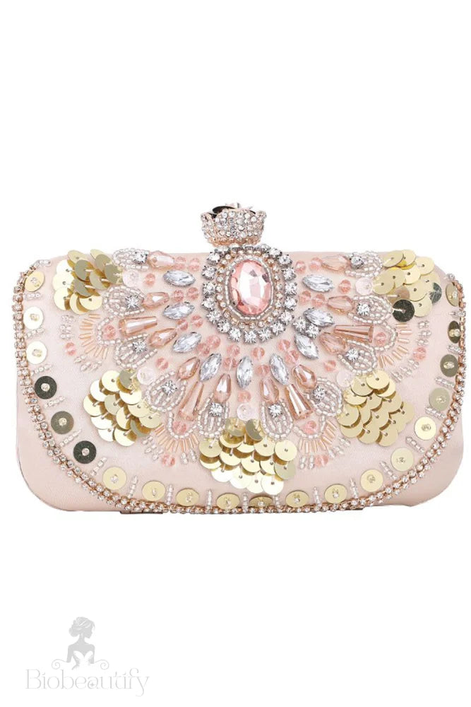 Bolso De Fiesta Nocturna Selush Con Abalorios Sparkly Blush Sonrojarse / One Size