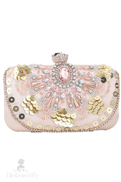 Bolso De Fiesta Nocturna Selush Con Abalorios Sparkly Blush Sonrojarse / One Size