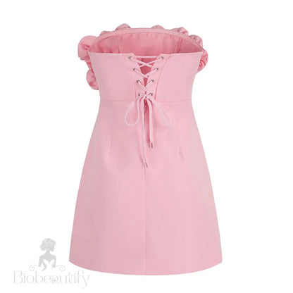 Bonnie Strapless Dress With Flower Applique