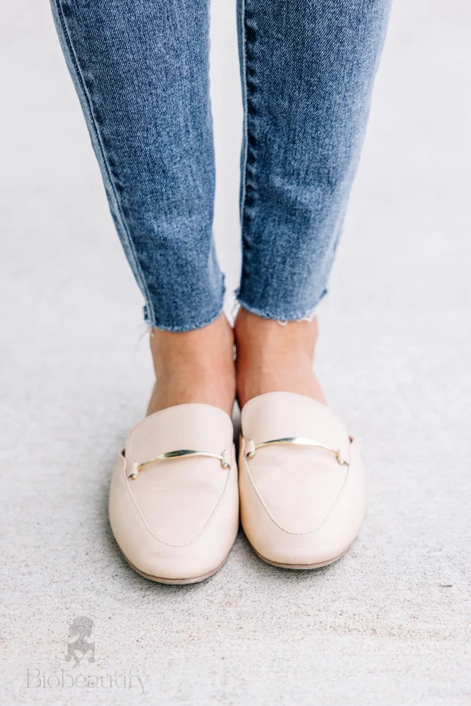 Boss Beige Brown Flat Mules 6.5 /