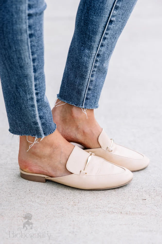 Boss Beige Brown Flat Mules 7 /