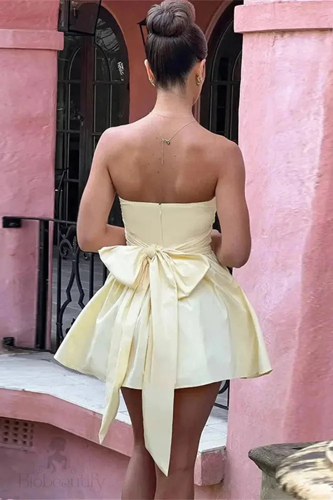 Bow Bandeau Mini Dress