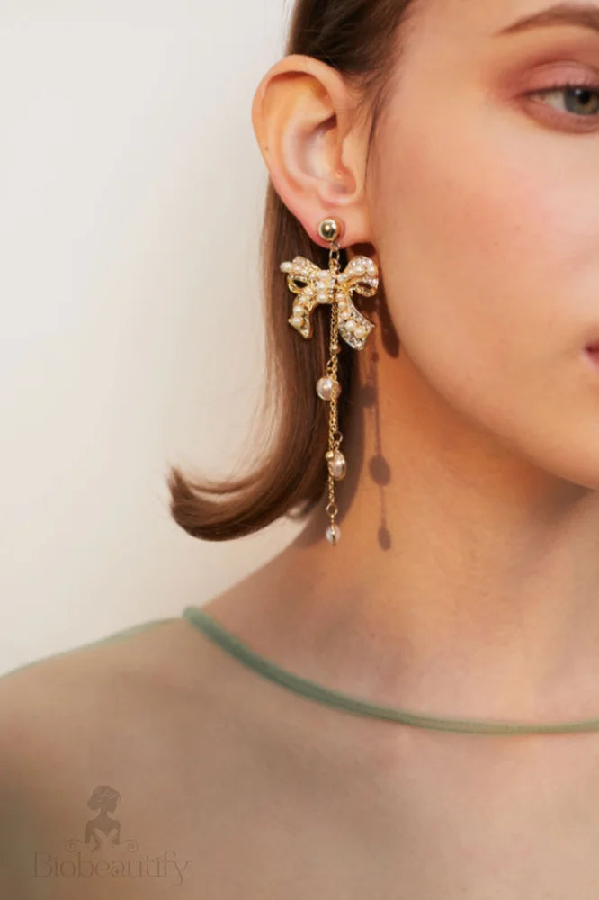 Bow Design Drop Earrings