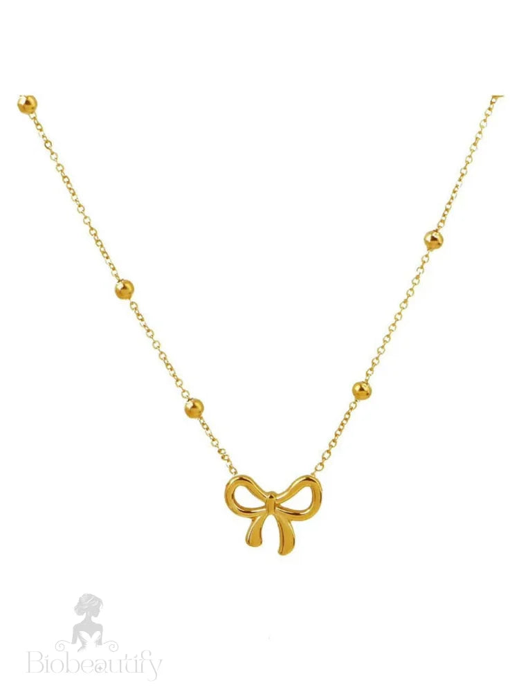 Bowknot Charm Choker Necklace