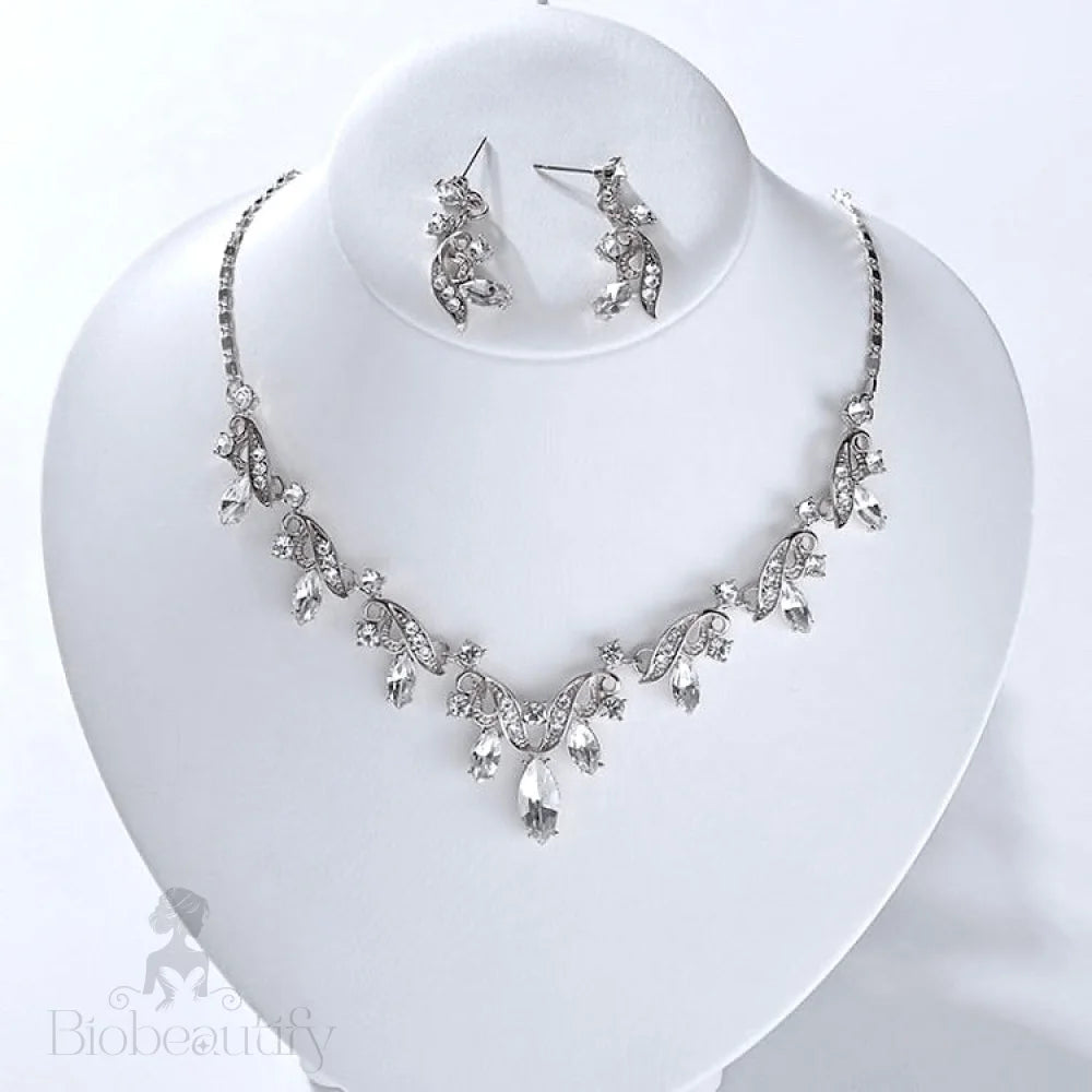 Wedding Jewelry and Accessories - Bridal 3-Piece Jewelry Set With Tiara - Available in Gold and Silver