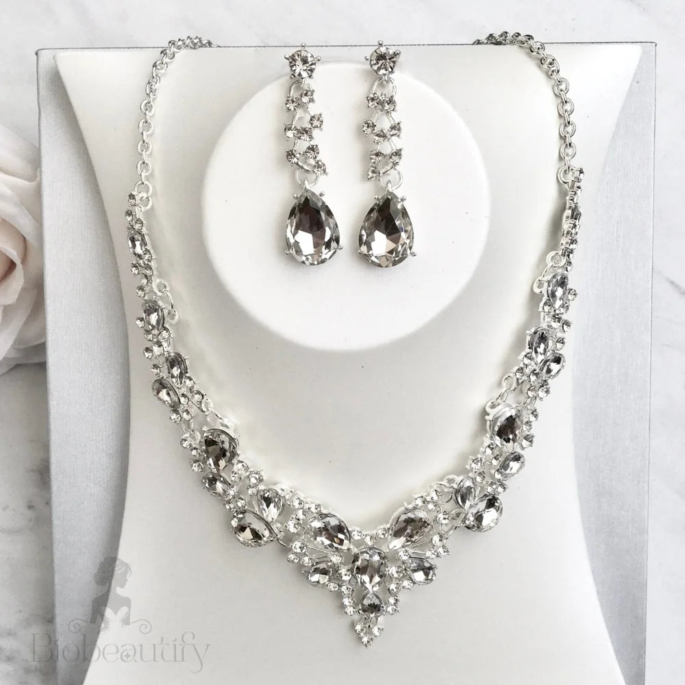 Wedding Jewelry and Accessories - Bridal 3-Piece Jewelry Set With Tiara - Available in Gold and Silver