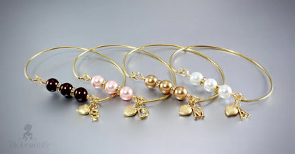 Brittany Personalized Pearl Bracelet For Bridesmaids - Multiple Colors Available