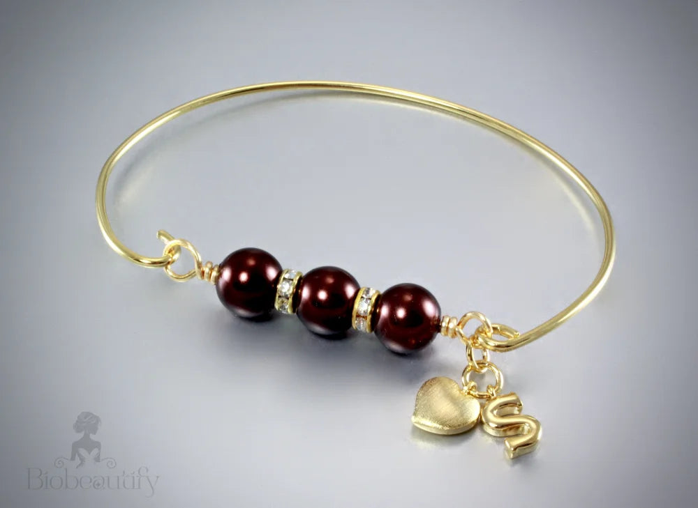 Brittany - Personalized Pearl Bridesmaids Bracelet - More Colors Available