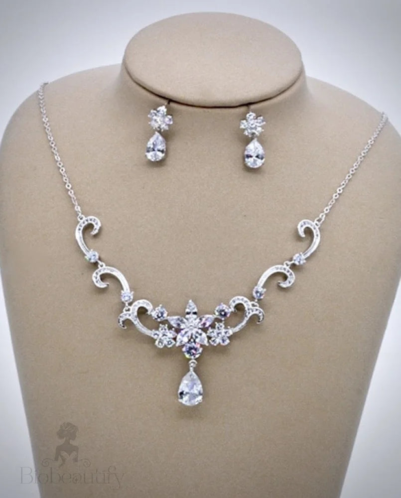 Brooke Silver Cz Bridal Jewelry Set