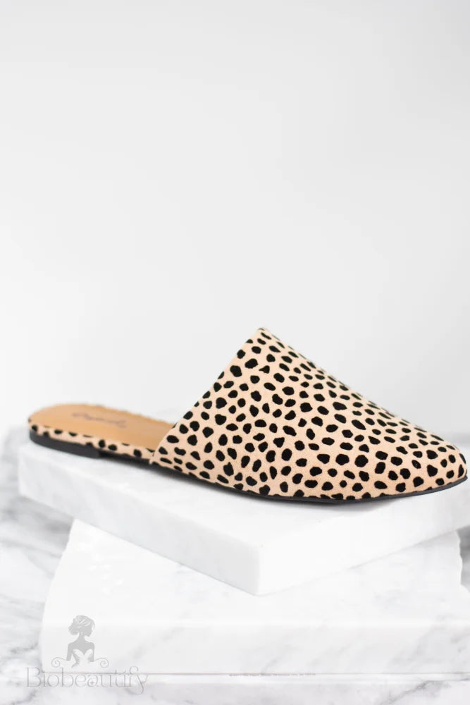 Brown Leopard Flat Mules 5.5 /