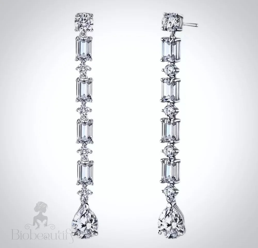 Brynlee Silver Zirconia Bridal Earrings