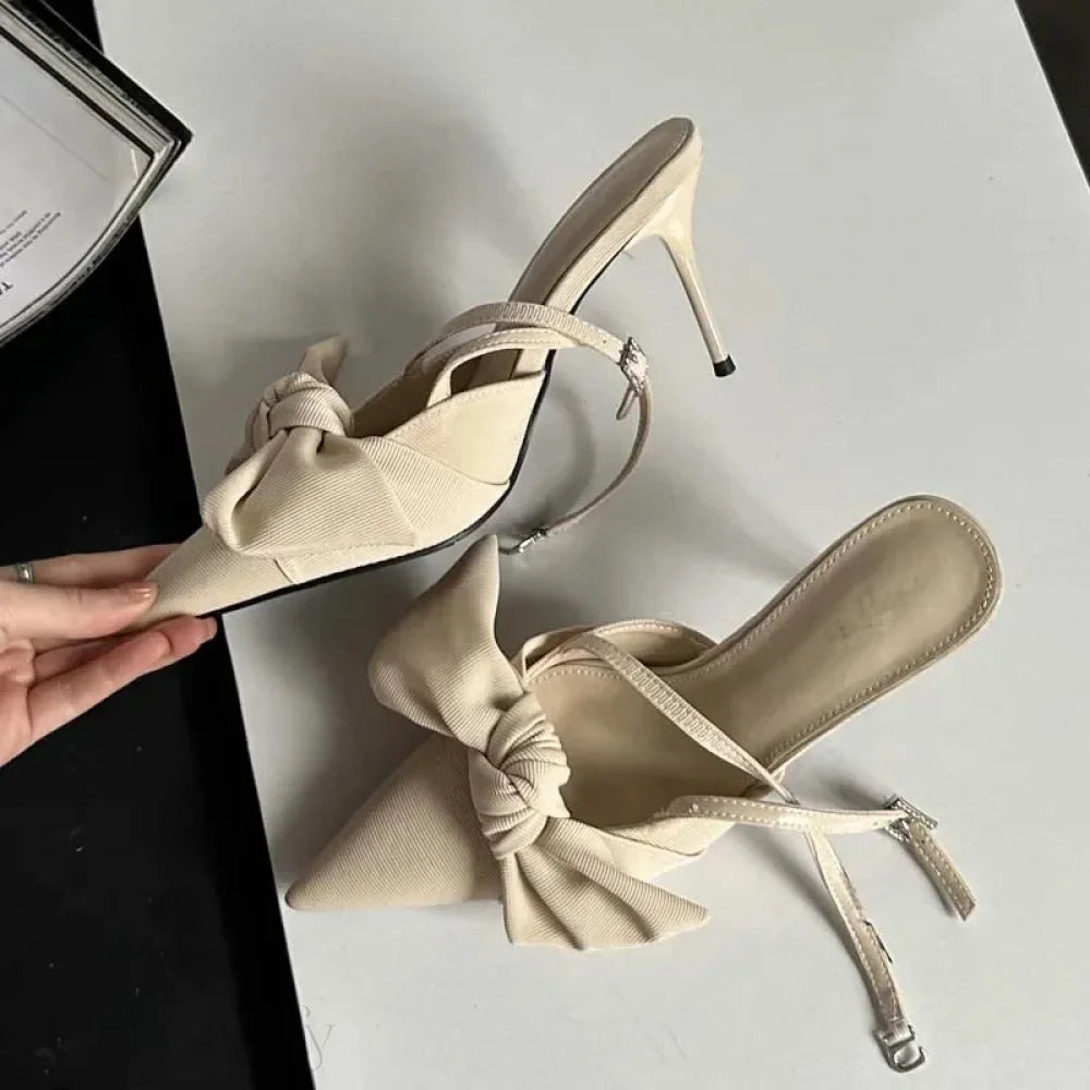 Butterfly-Knot Thin High Heels Women Pumps