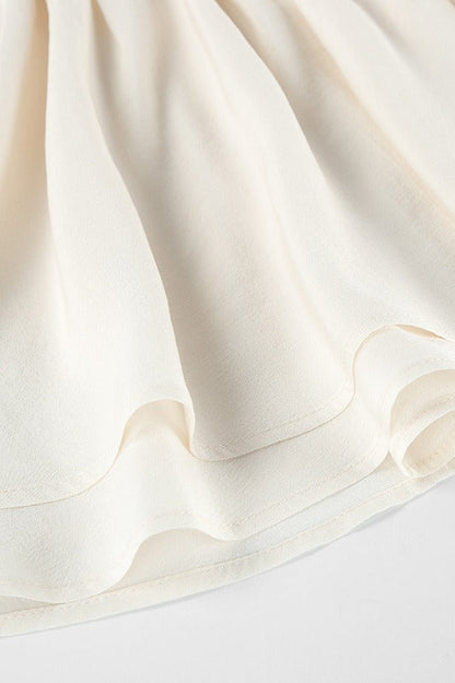 Off Shoulder Balloon Sleeve Ruffle Mini Dress