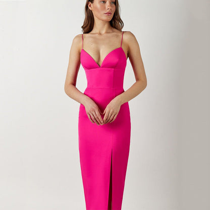 Slim Fit V-Neck Sling Dress - Chiccharm