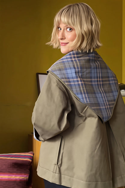 Reversible Plaid Cape Collar Trench Coat