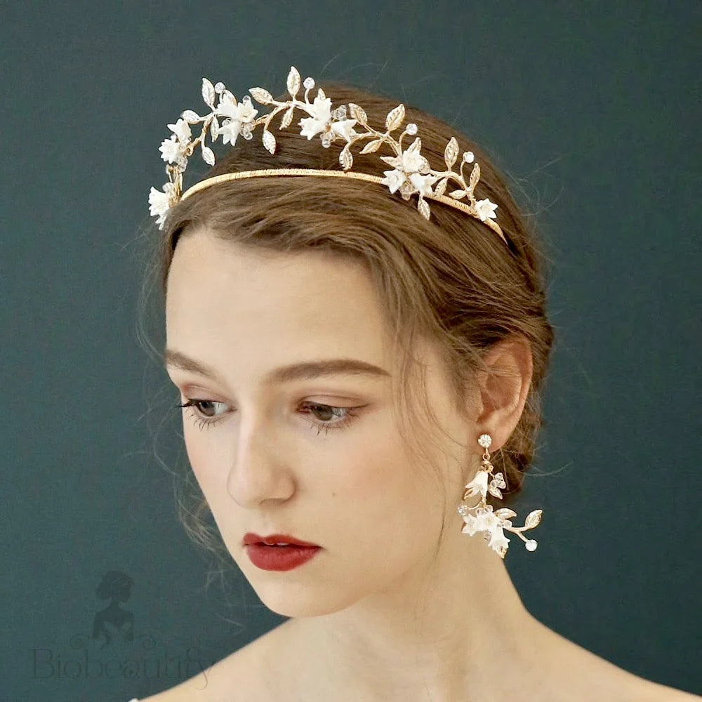 Calais Gold Bridal Tiara Double Design