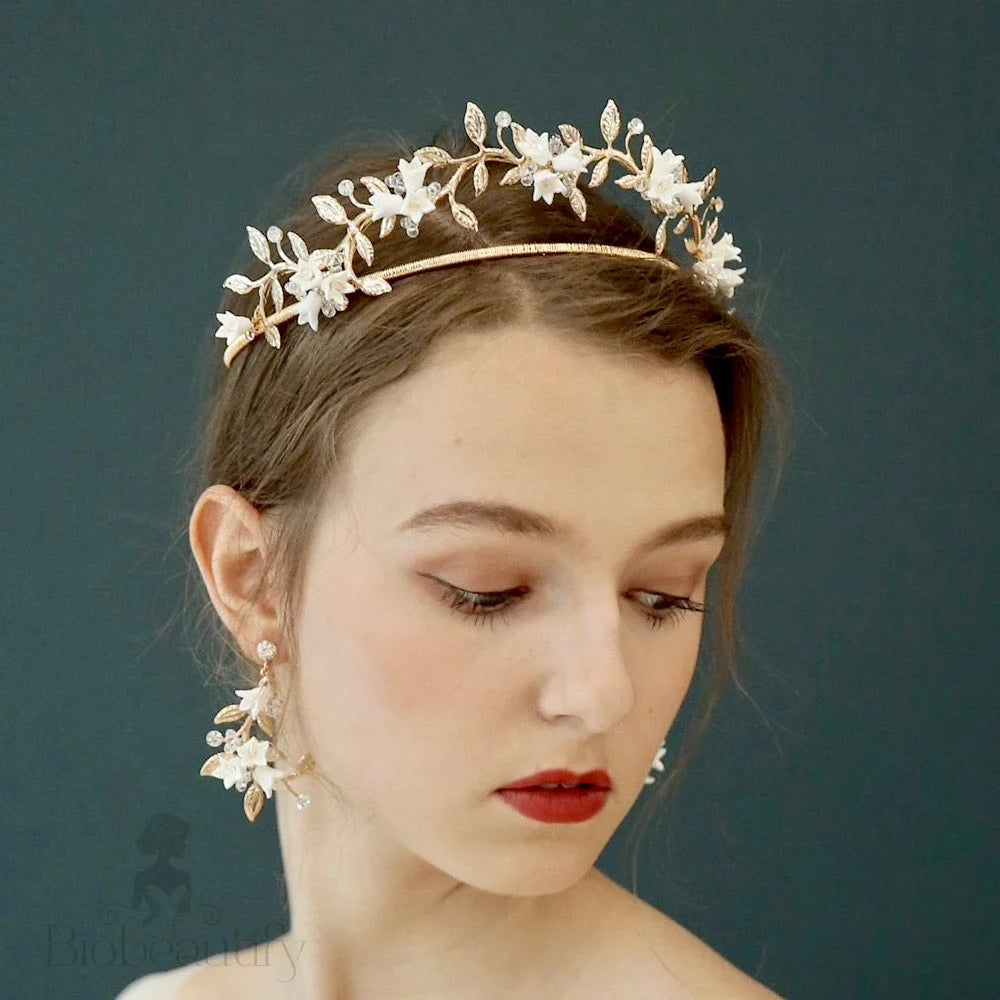 Calais Gold Bridal Tiara Double Design