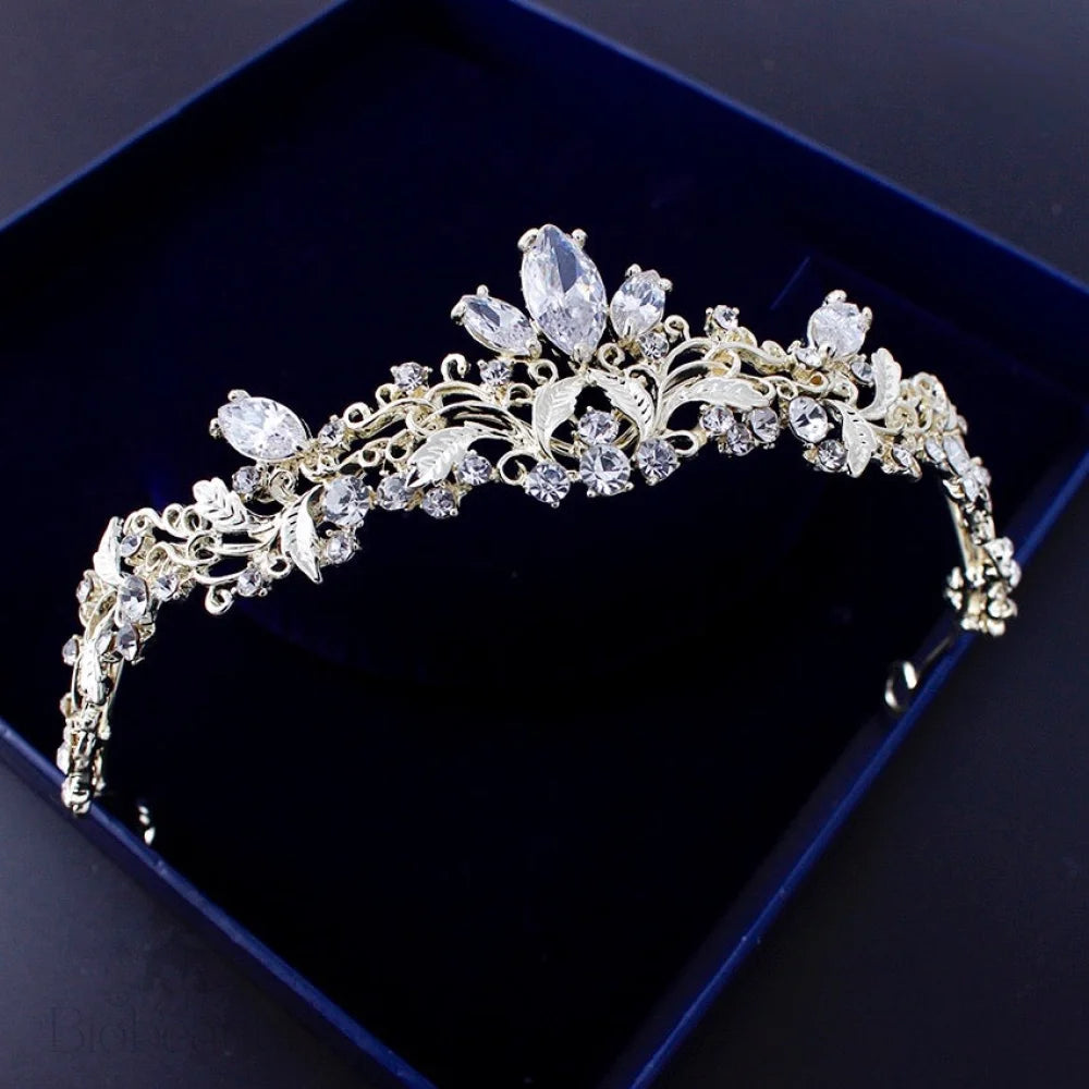 Callie Gold Crystal Bridal Tiara