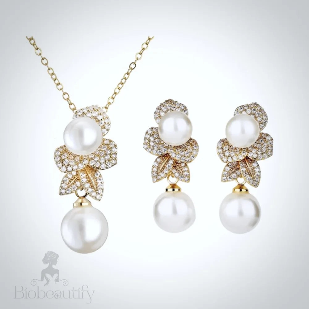 Wedding Jewelry - Pearl Bridal Jewelry Set - Available in Gold and Silver