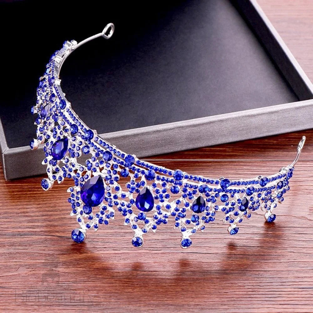 Camryn Blue Crystal Bridal Tiara