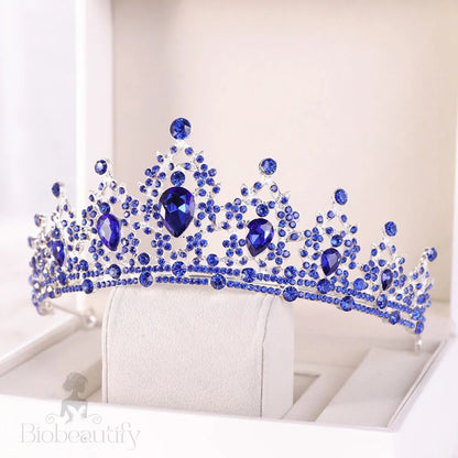 Camryn Blue Crystal Bridal Tiara