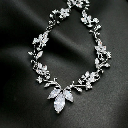 Candice Silver Cz Bridal Jewelry Set