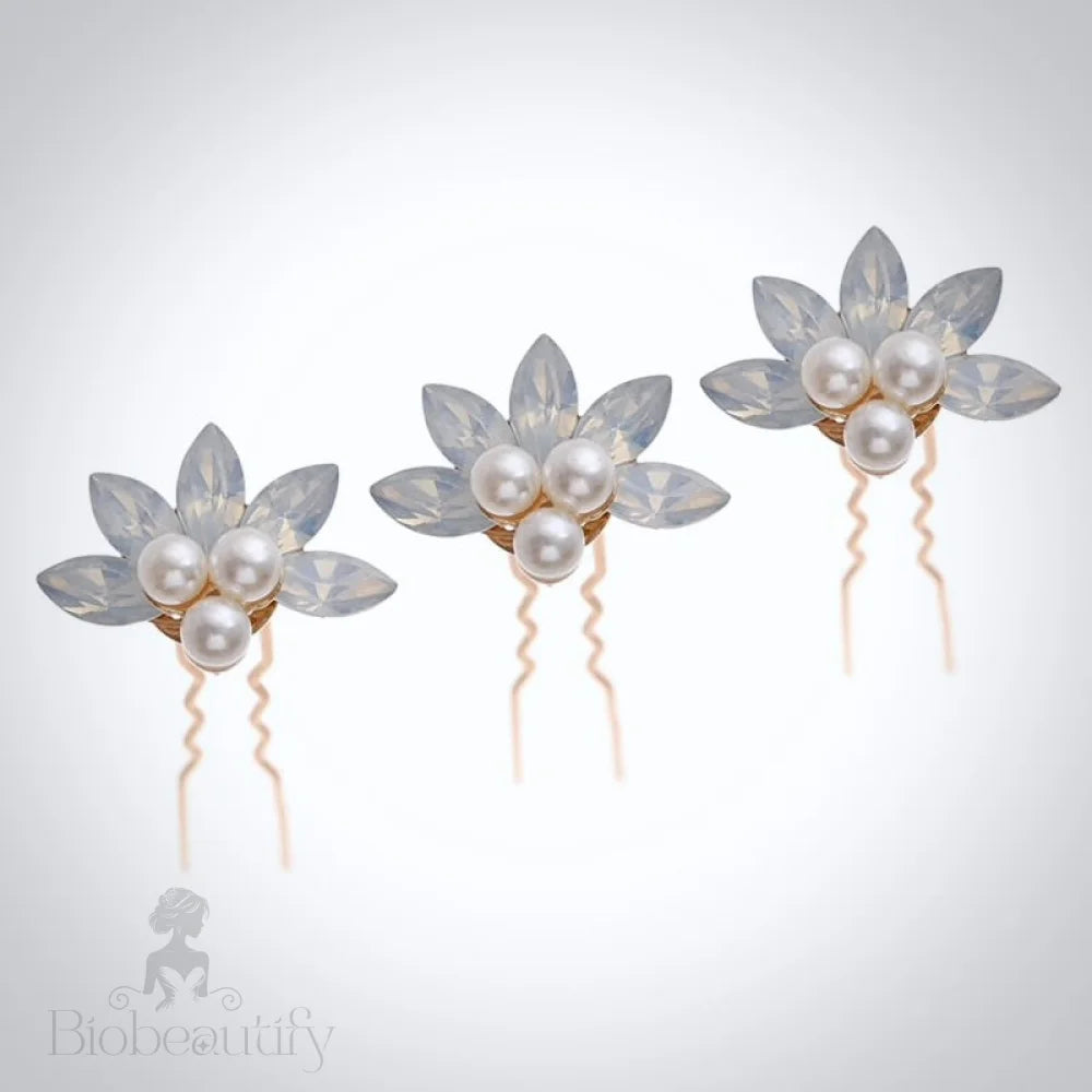 Carlyn Bridal Hair Pins With Pearl And Opal