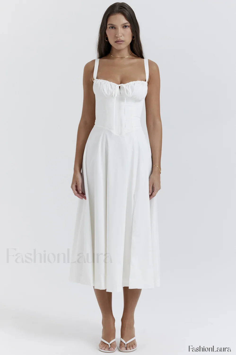 Carmen White Stylish Bustier Sundress