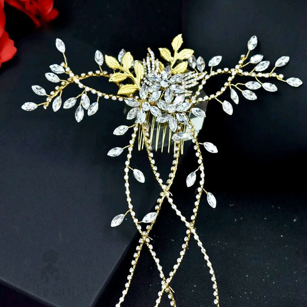 Cascading Crystal Bridal Hair Comb - Eugenie Available In Silver And Gold