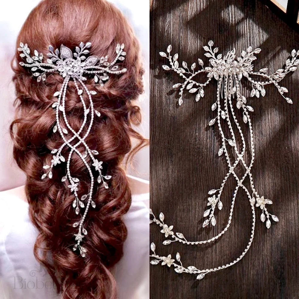 Wedding Hair Accessories - Cascading Crystal Bridal Hair Comb / Hair Vine- Available in Silver and Gold