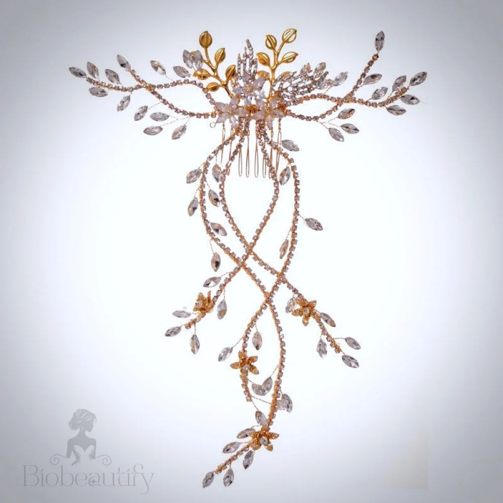 Cascading Crystal Bridal Hair Comb - Eugenie Available In Silver And Gold