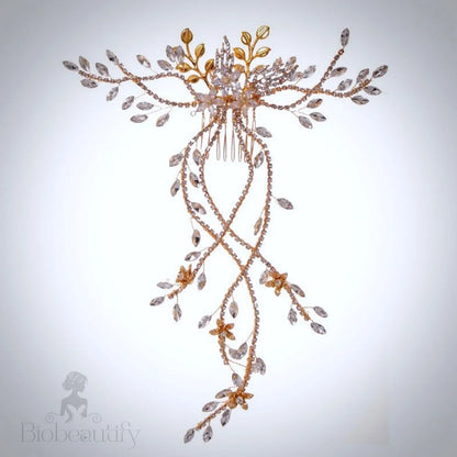 Cascading Crystal Bridal Hair Comb - Eugenie Available In Silver And Gold