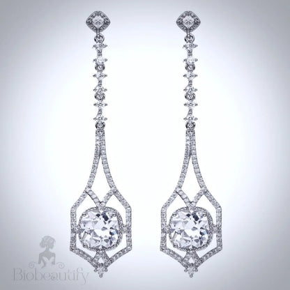 Casey Silver Bridal Earrings With Cubic Zirconia