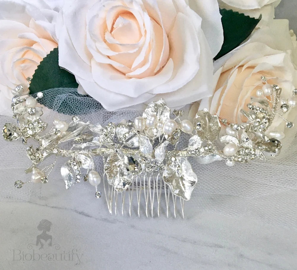 Cassidy Freshwater Pearl Crystal Bridal Hair Comb