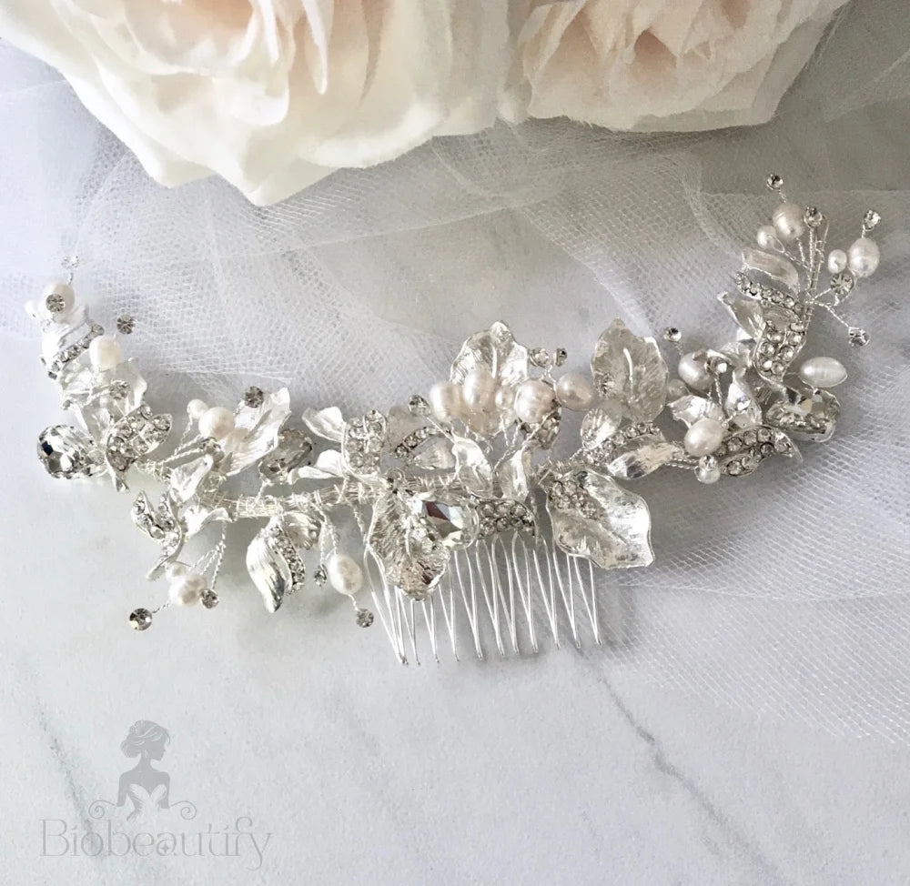 Cassidy Freshwater Pearl Crystal Bridal Hair Comb