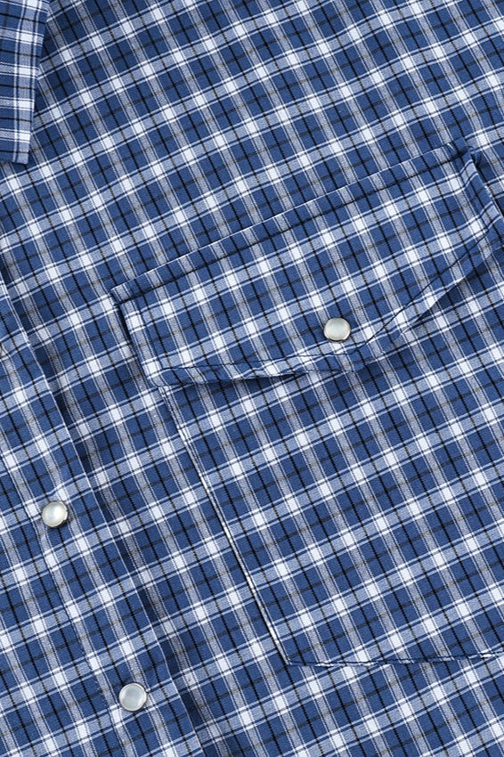 Relaxed Plaid Pocket Shirt Blouse