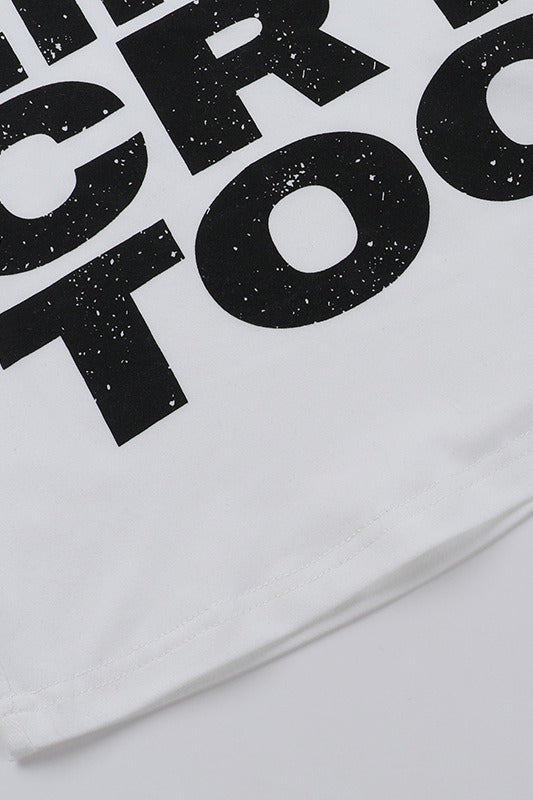Statement Graphic Contrast Trim Cropped T-Shirt