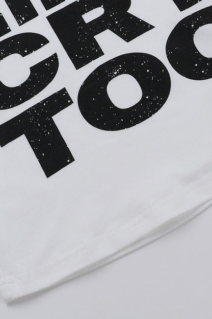 Statement Graphic Contrast Trim Cropped T-Shirt
