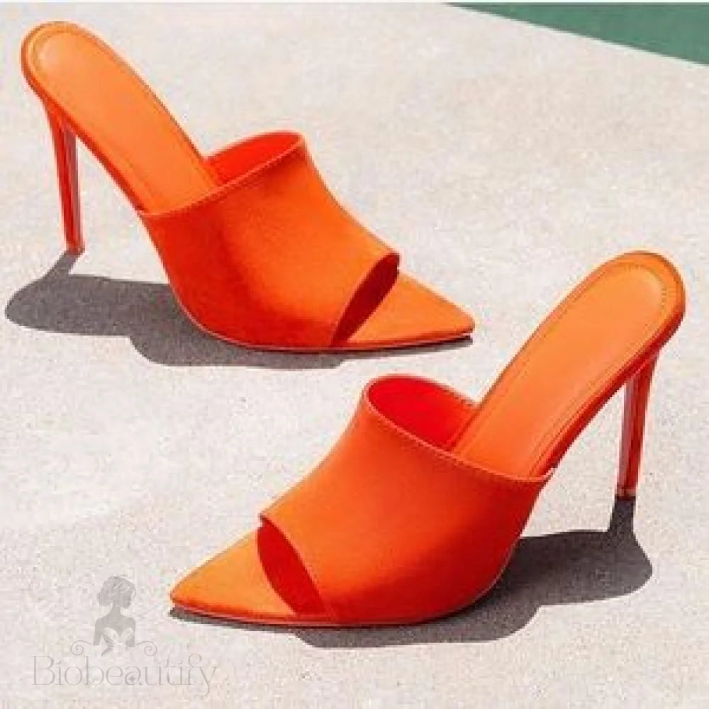 Cecelia Orange Mules 8 /