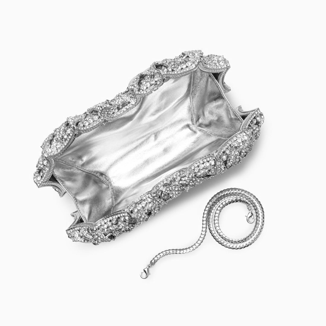 Cecilia Rose Silver Clutch Bag