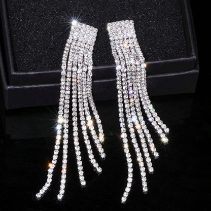 Celia Bridal Crystal Fringe Earrings