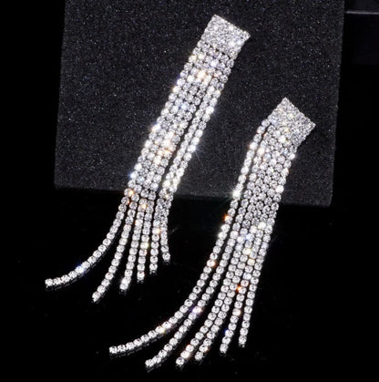 Celia Bridal Crystal Fringe Earrings