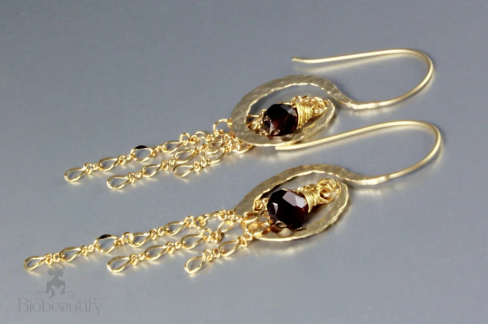 Chantal Garnet Wedding Earrings