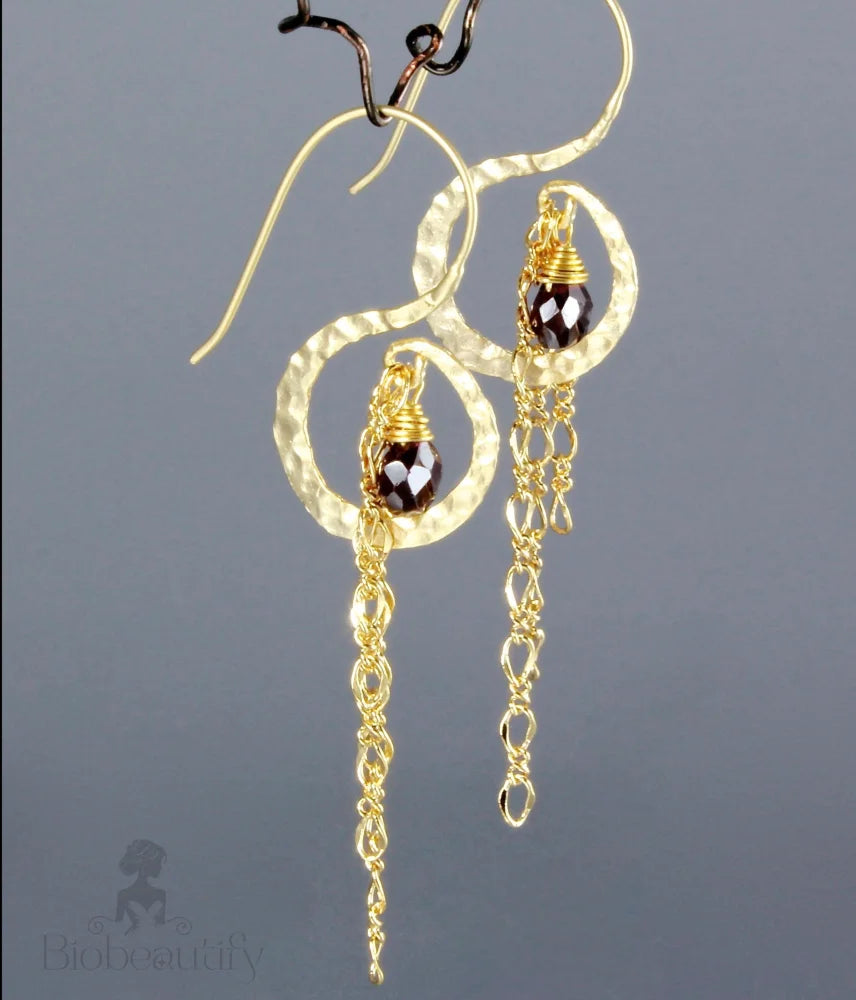 Chantal Garnet Wedding Earrings