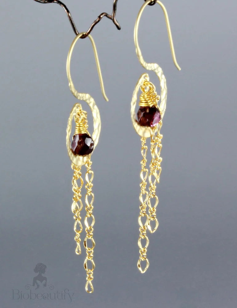 Chantal Garnet Wedding Earrings