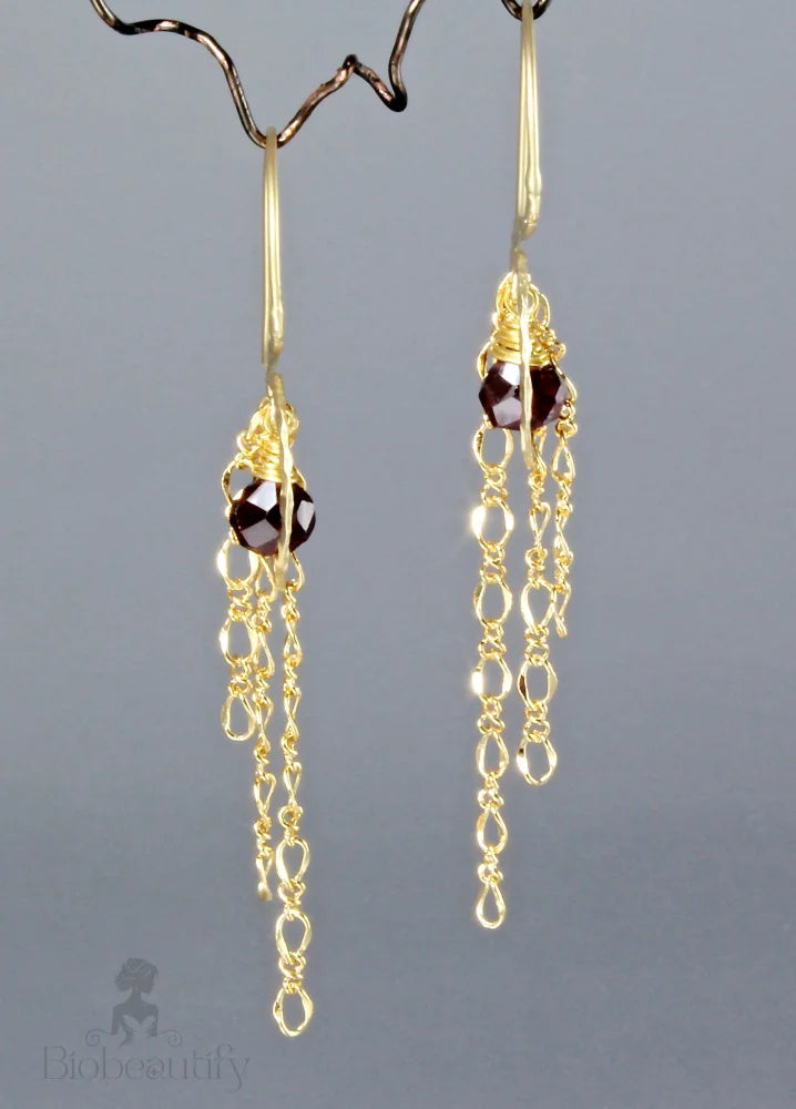 Chantal Garnet Wedding Earrings