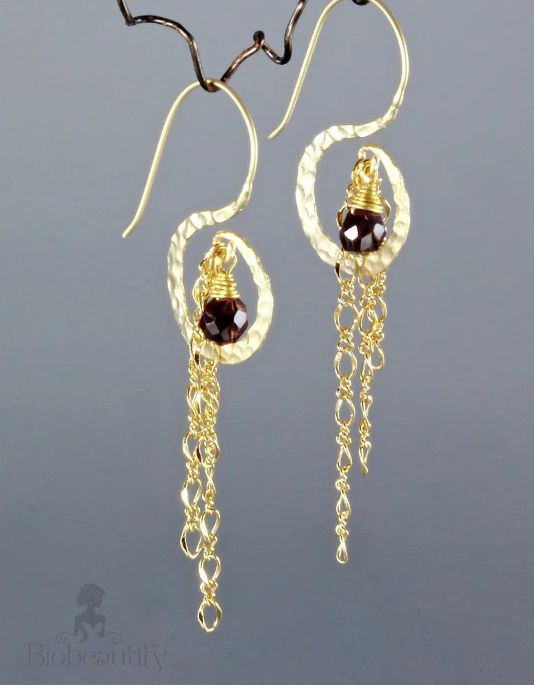 Chantal Garnet Wedding Earrings