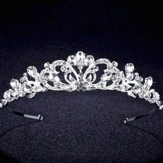 Wedding Hair Accessories - Rhinestone Bridal Tiara - Available in Silver and Yellow Gold