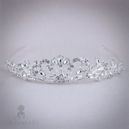 Chantelle Rhinestone Bridal Tiara Silver Yellow Gold