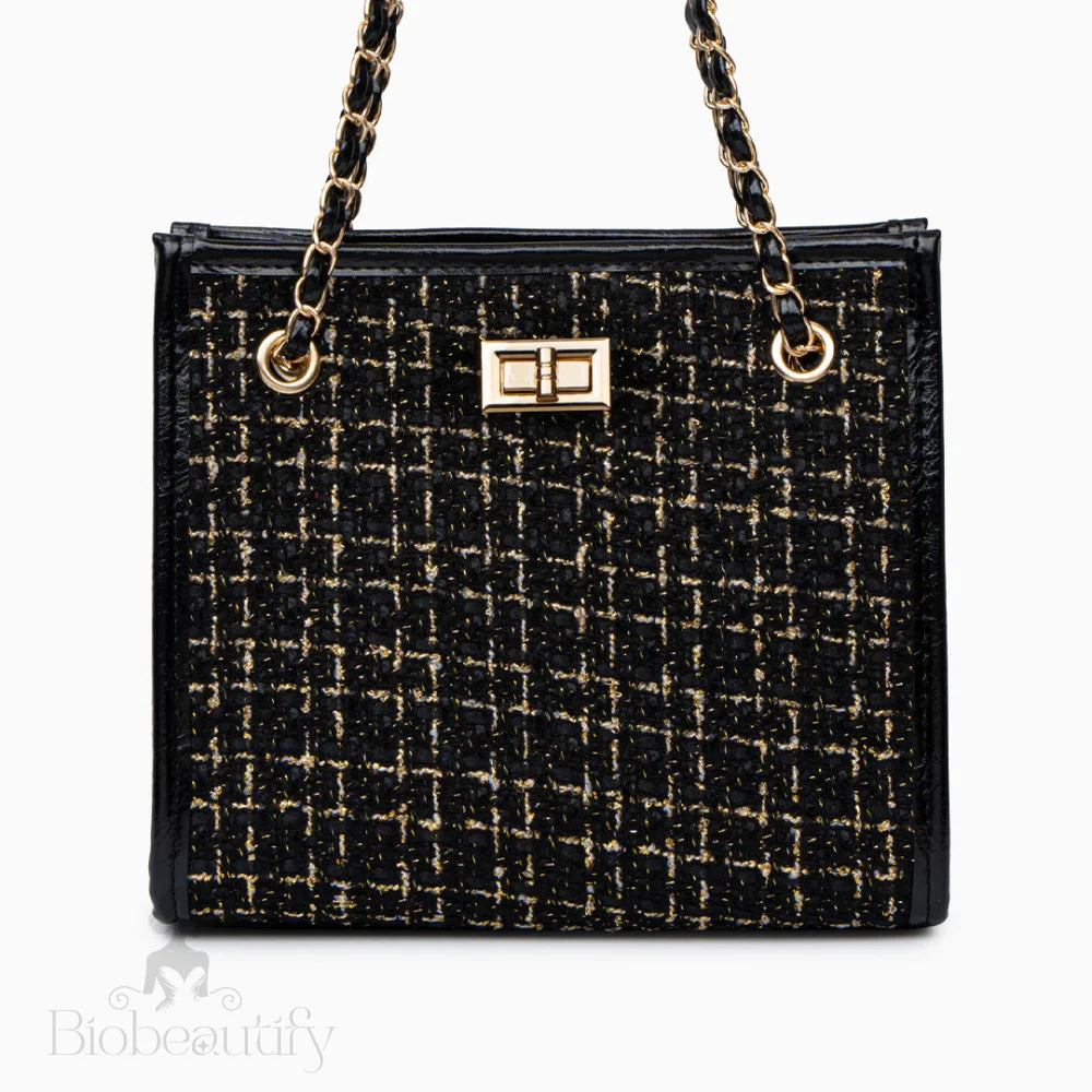 Checkered Shoulder Bag Black